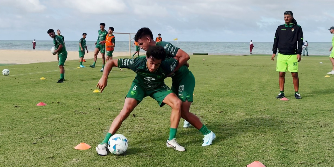 Una escena de la práctica de fútbol de la Sub-20 en Venezuela.