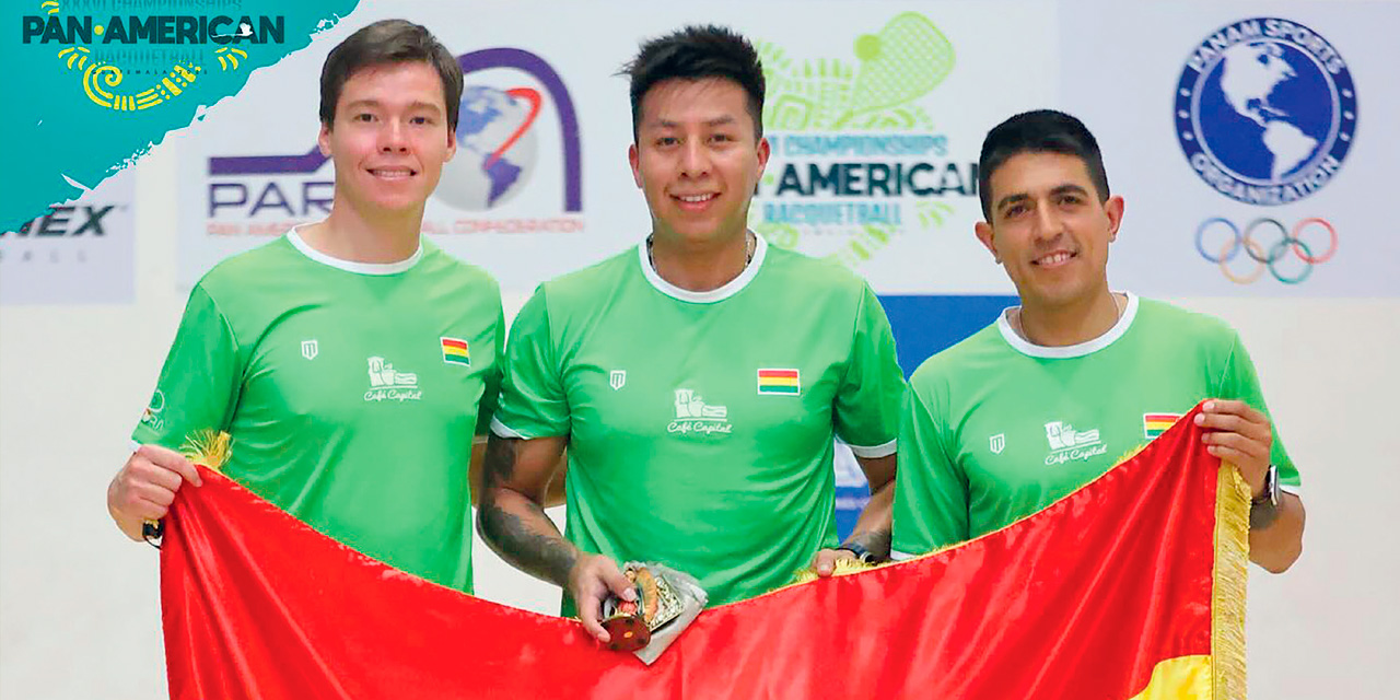 Roland Keller, Conrrado Moscoso y Kadim Carrasco del equipo Bolivia. Foto: PARC