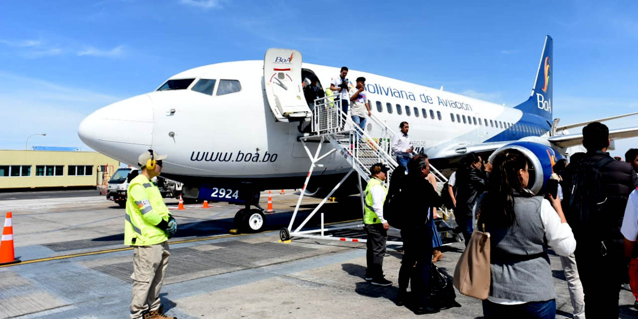 El vuelo inaugural hacia Chile, el sábado.