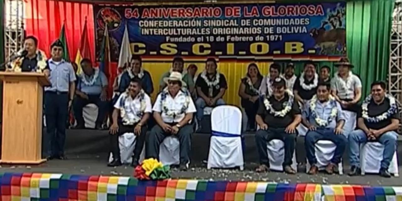 El presidente Luis Arce en el aniversario de la organización.