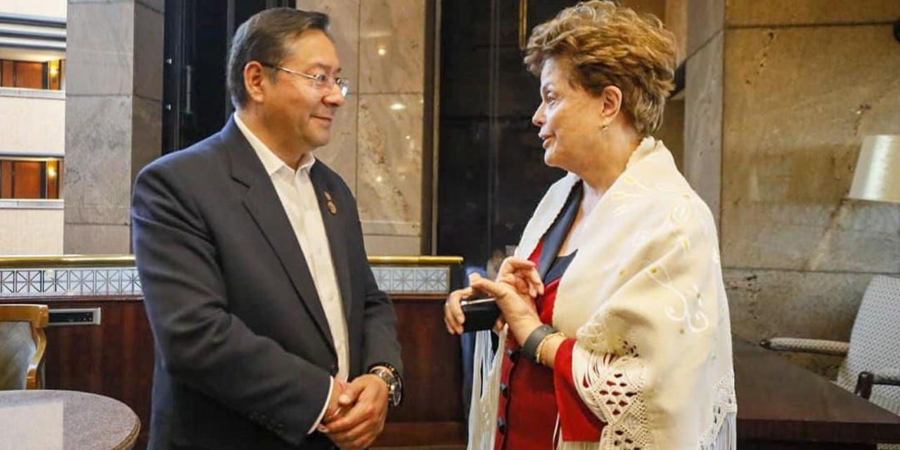 El presidente Luis Arce y la exmandataria Dilma Rousseff.