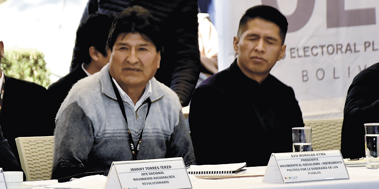 Evo Morales y Andrónico Rodríguez, antes aliados y ahora enfrentados políticamente.