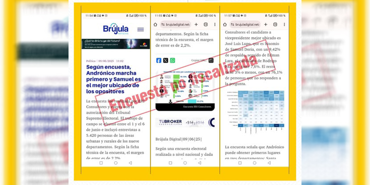 TSE descalifica una encuesta electoral que da ventaja a Andrónico Rodríguez