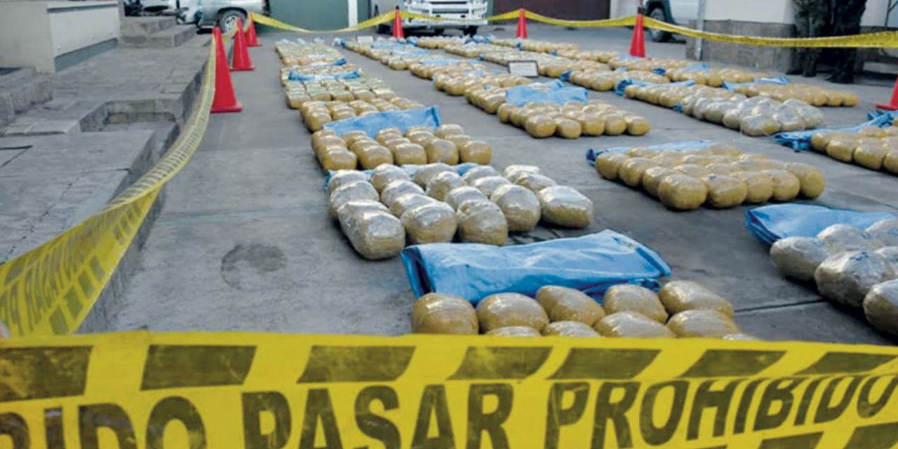 Droga incautada en operativos por la Fuerza Especial de Lucha Contra el Narcotráfico (FELCN).
