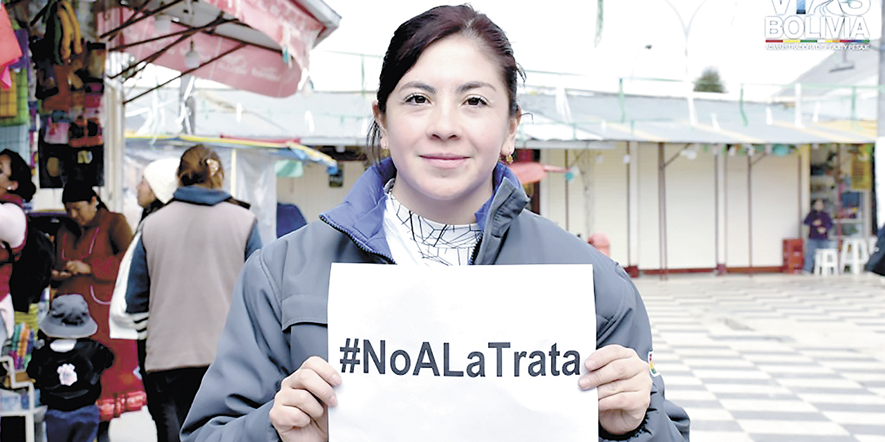 Campaña contra la trata de personas en Bolivia.