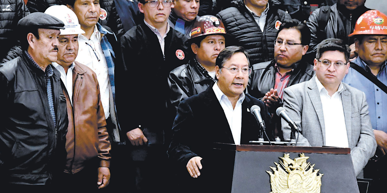 Luis Arce, en conferencia de prensa.