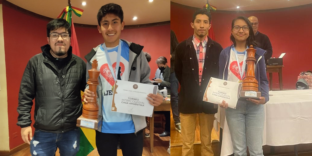 Ignacio Yujra, vencedor de la rama masculina (Der.) y Ariadne Ramallo, ganadora de la categoría damas. (Izq.)