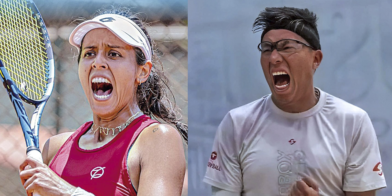 La tenista Noelia Zeballos y el raquetbolista Conrrado Moscoso.