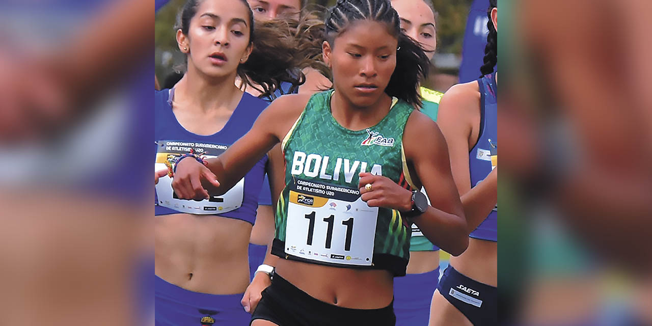 La atleta Mateo en plena competencia en el torneo que se disputó en Perú.