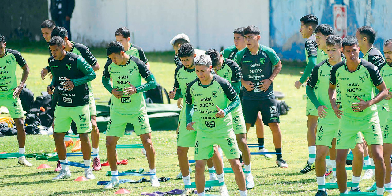 Seleccionados que se preparan para enfrentar a Ecuador. Fotos: APG