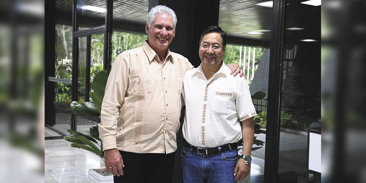 El mandatario Miguel Díaz-Canel y el presidente Luis Arce. | Foto: Presidencia
