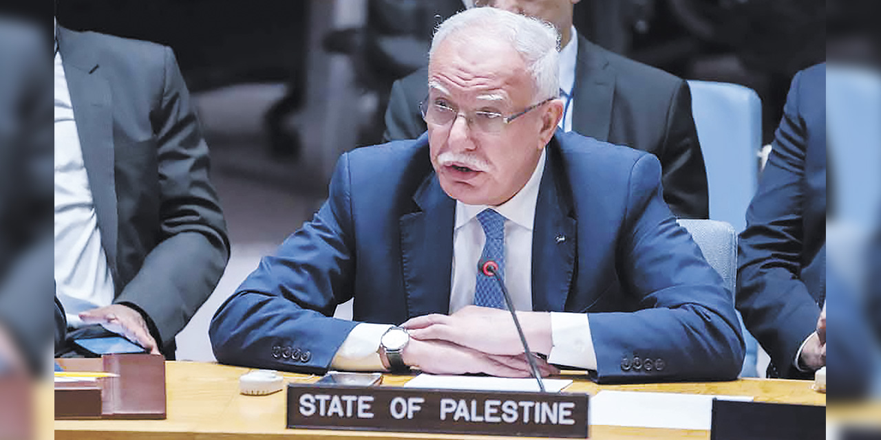 El canciller palestino, Riyad Al-Maliki, defendió el derecho de su pueblo a la libertad. | Foto: Prensa Latina