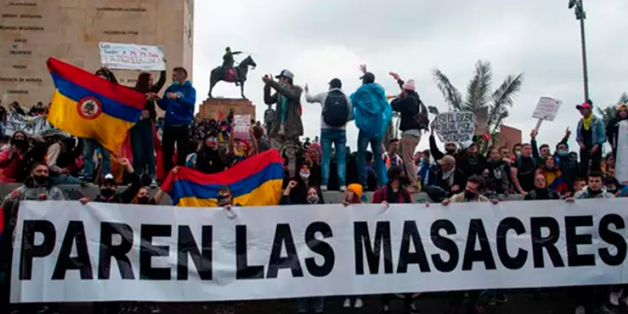 Colombianos protagonizan movilizaciones contra las masacres.