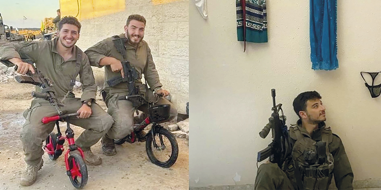 Un soldado israelí posa junto a lencería.