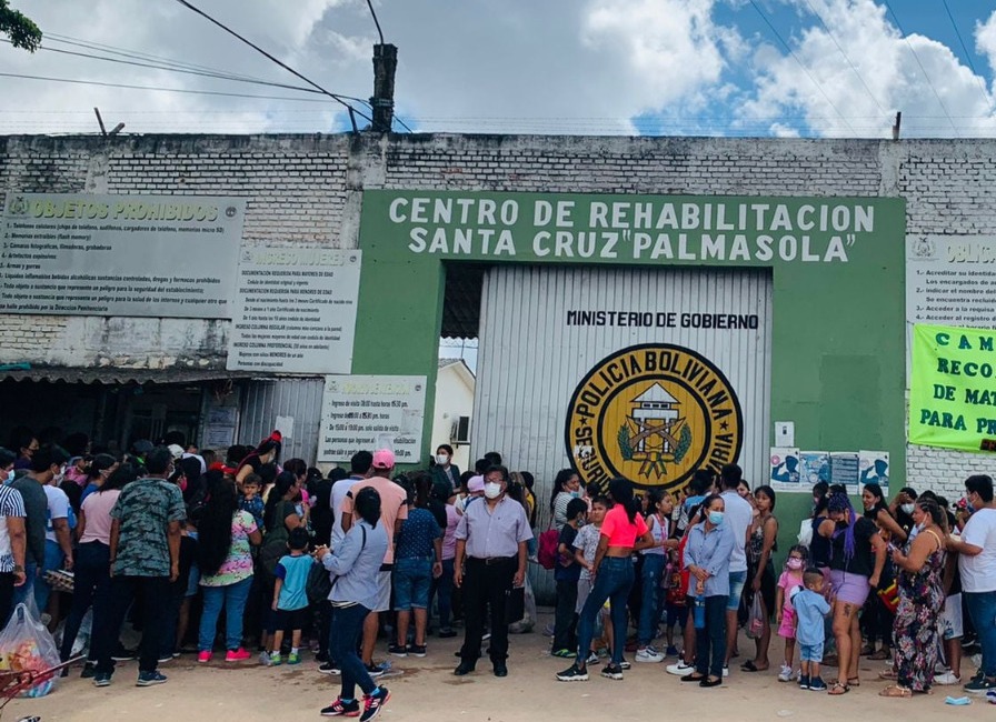El ingreso al penal de Palmasola.
