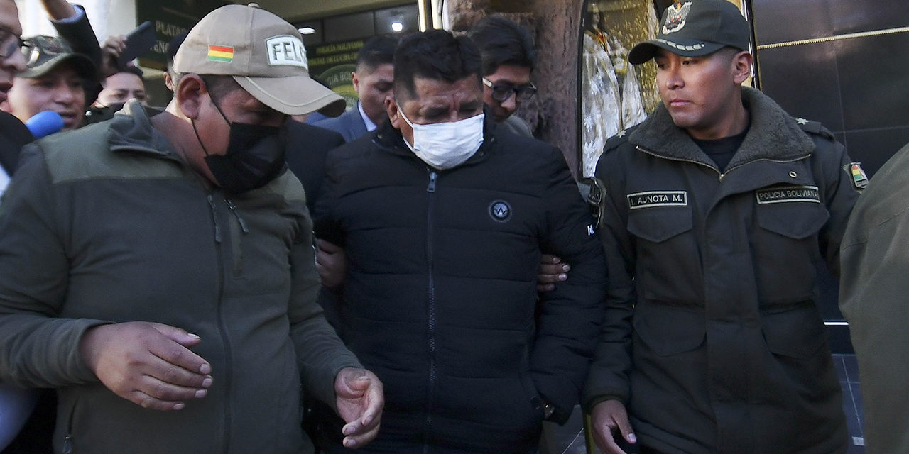 Santos Cruz en la Felcc de La Paz. Foto: APG