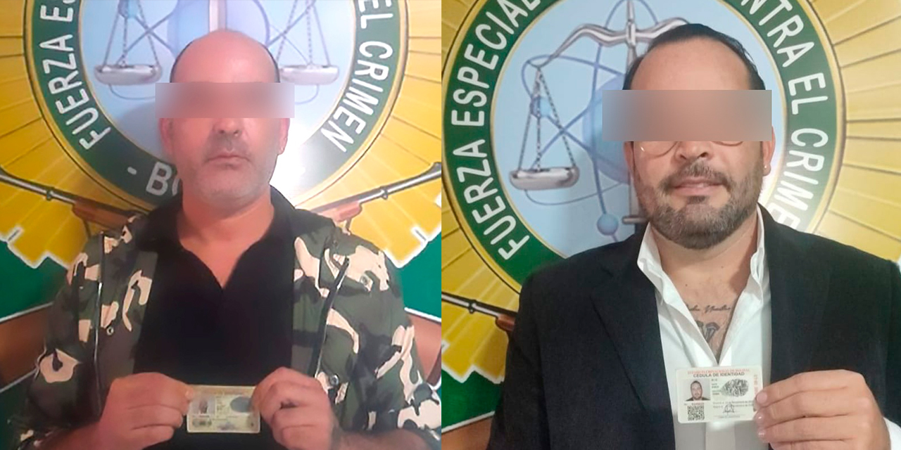 Los sindicados fueron aprehendidos cuando se presentaron a declarar de manera voluntaria. // Foto:  Ministerio de Gobierno