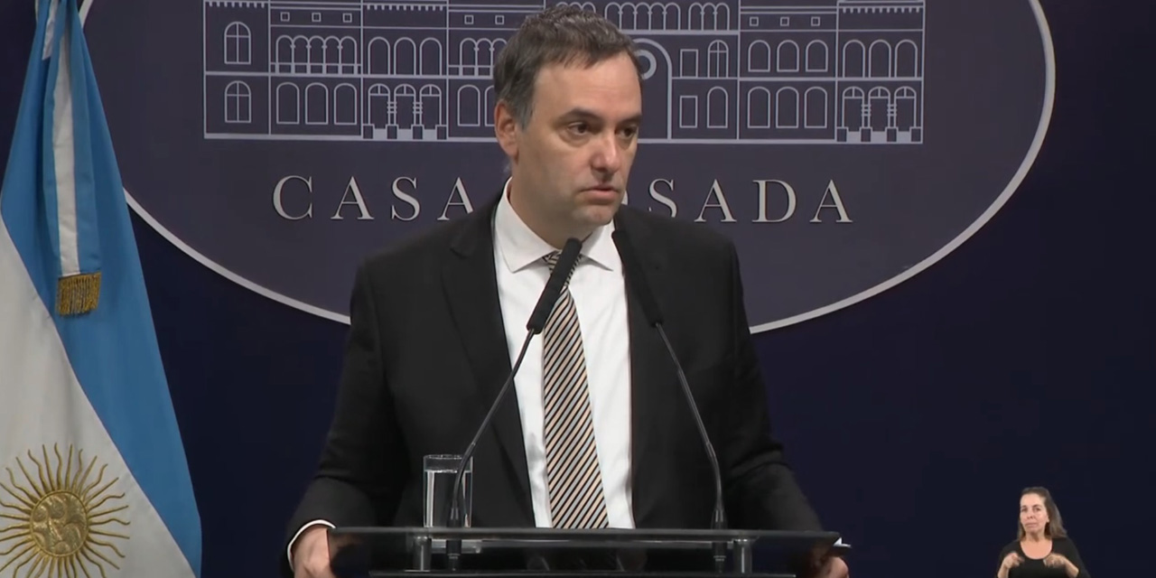 El portavoz del Gobierno de Argentina, Manuel Adorni.
