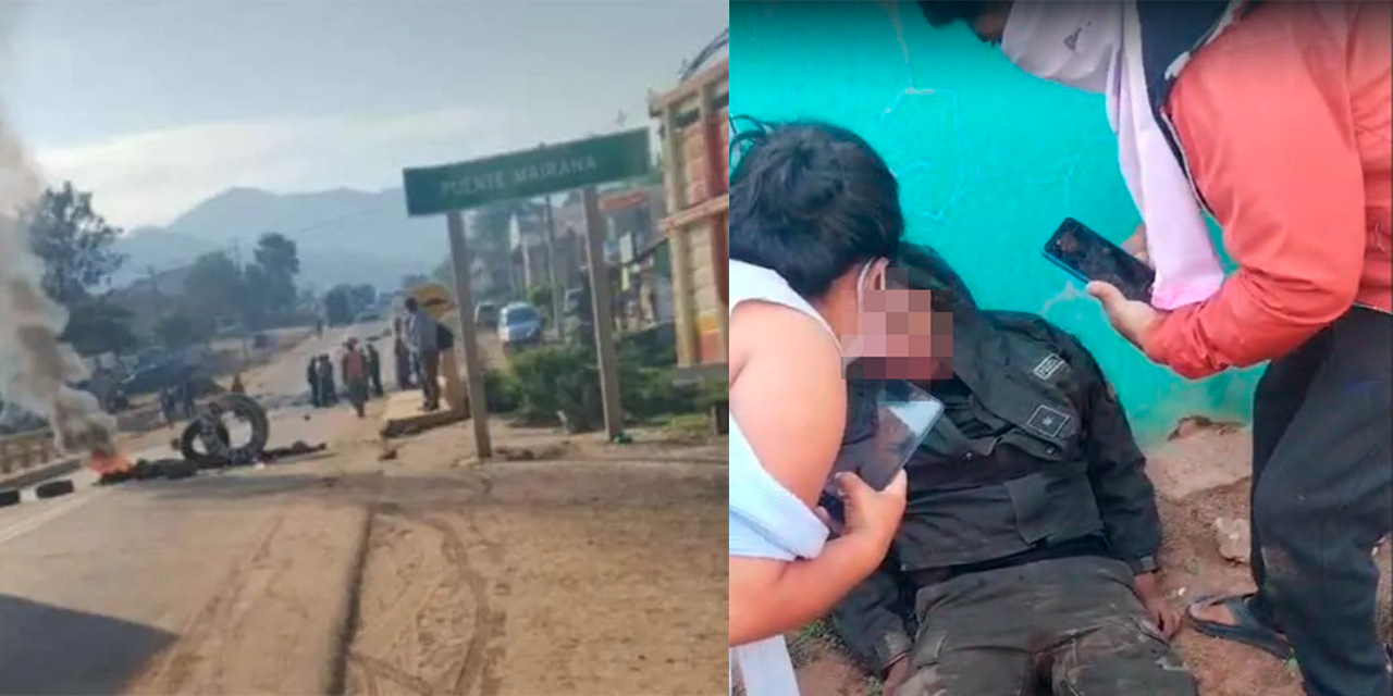 Tensión en Mairana: bloqueadores evistas retienen y hieren a policías; periodistas también son agredidos