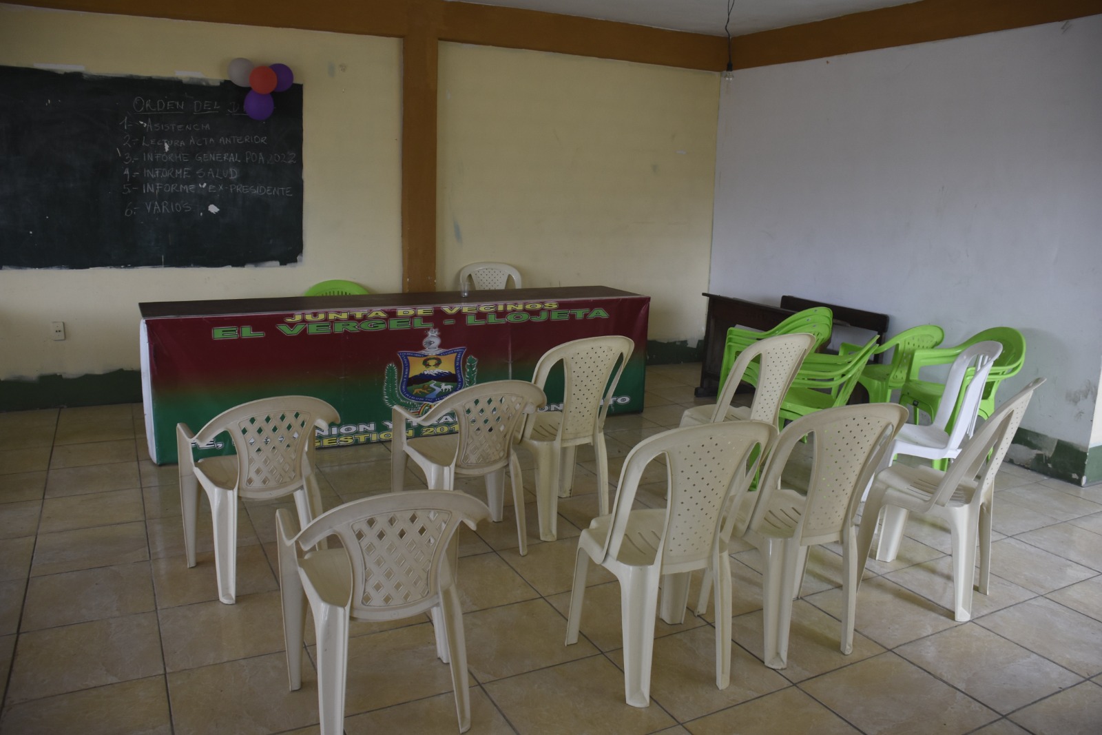 La sede luego de ser limpiada por los vecinos. 