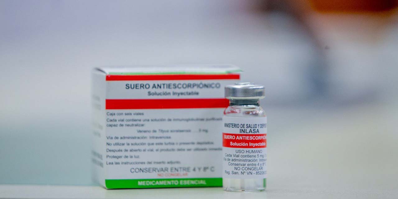 El antídoto elaborado para las picaduras de alacranes. | Foto: Salud