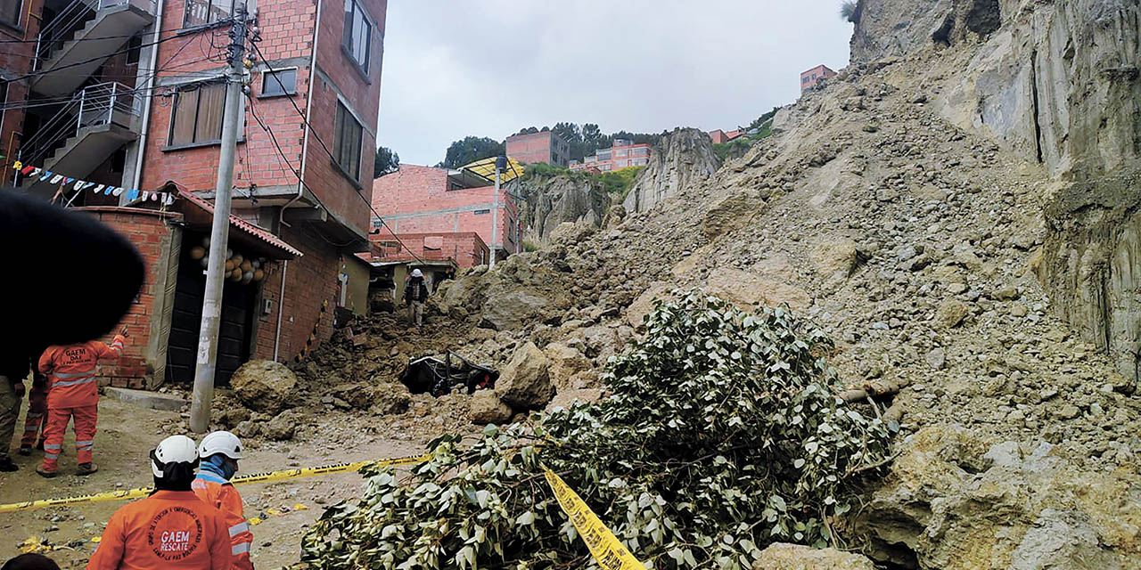 La zona de Sopocachi fue una de las más golpeadas durante esta época de lluvias.  | Foto: APG