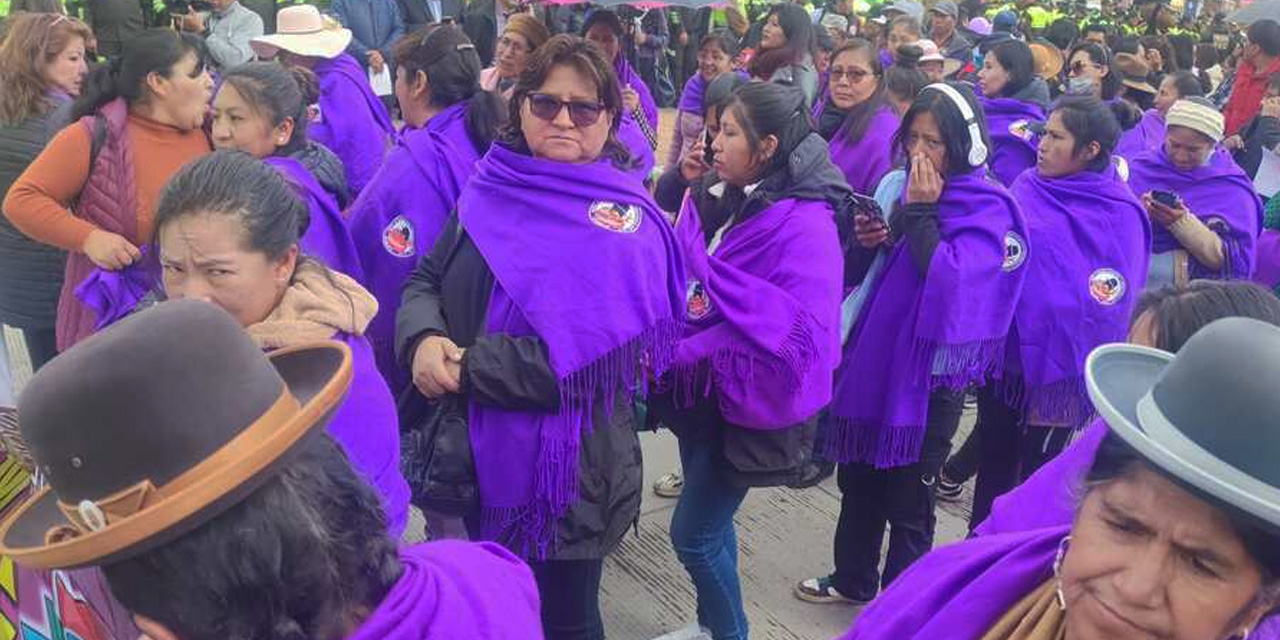 Masiva movilización por el Día Internacional de la Mujer en El Alto. Foto: VSC