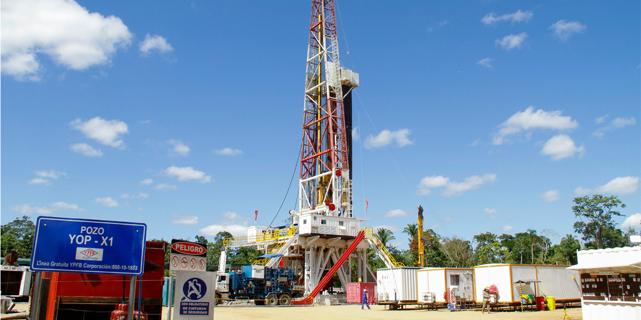 El pozo hidrocarburífero Yope-X1, en Yapacaní. (Foto: YPFB)