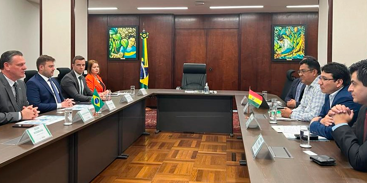 Autoridades de Bolivia y Brasil. Foto: Ministerio de Hidrocarburos