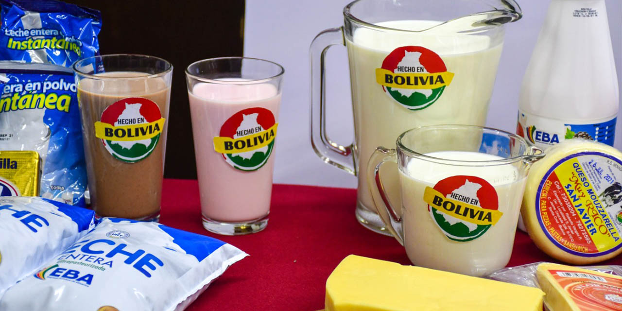 Leche y derivados de producción nacional. Foto: Archivo.