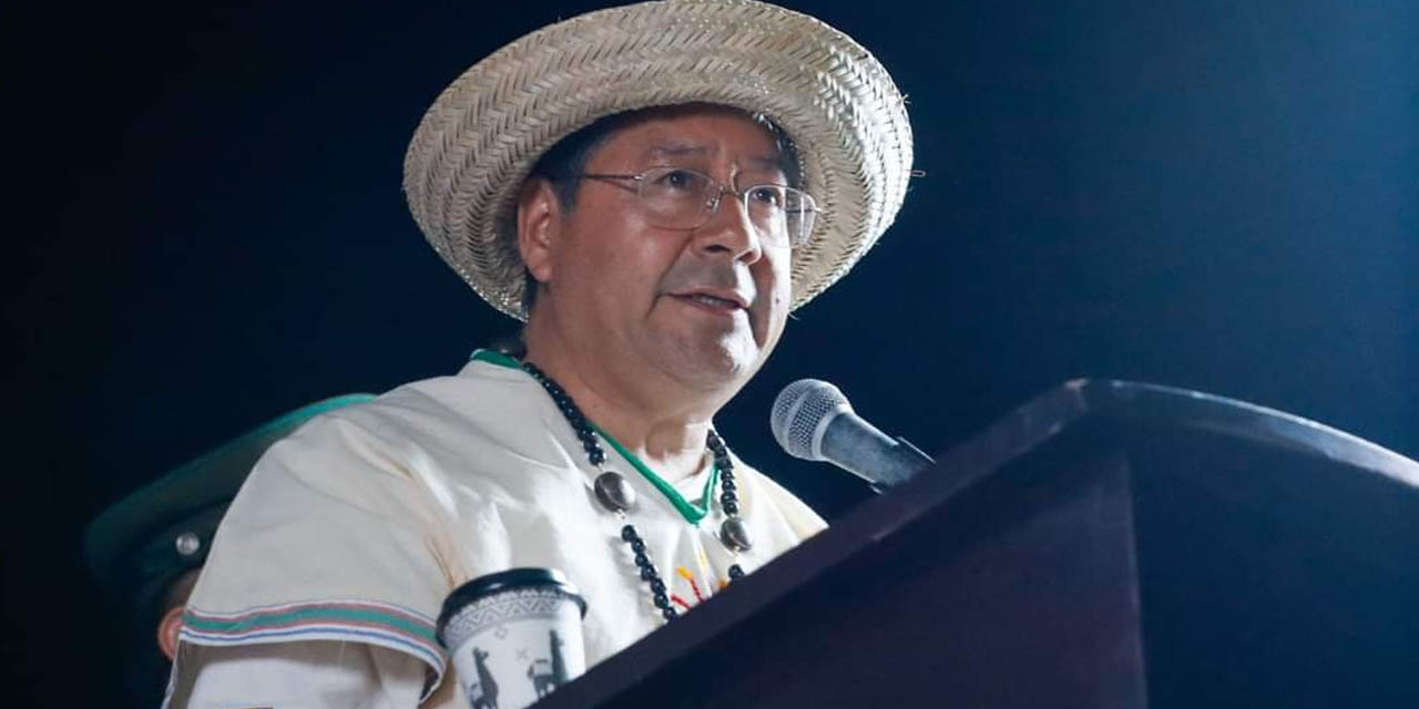 El presidente Luis Arce en su discurso ante el pueblo de Beni. | Foto: Comunicación Presidencial