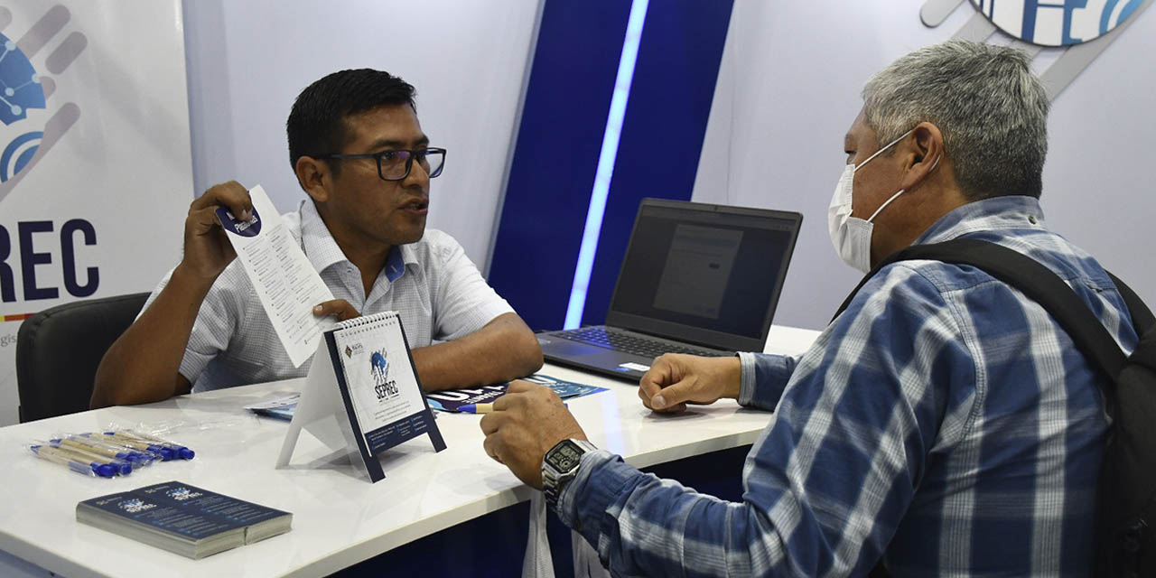 Plataforma de atención al cliente del Seprec, en La Paz. (Foto: Seprec)