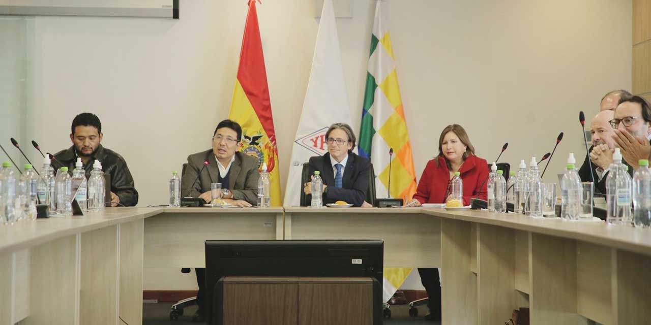 El encuentro entre autoridades del sector energético y representantes de la CAF. Foto: MHE
