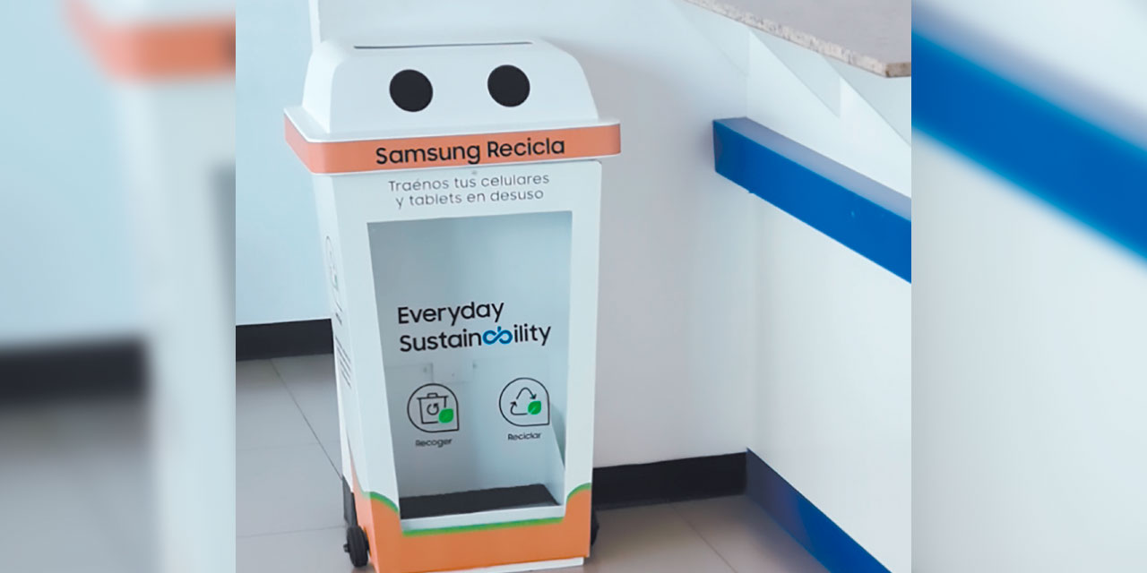 Un contenedor de reciclaje de residuos electrónicos. Foto: Samsung