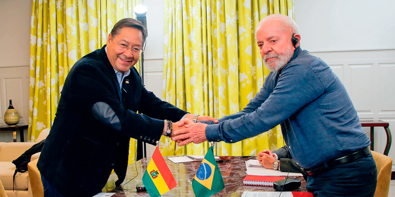 Los presidentes de Bolivia y Brasil, Luis Arce y Lula da Silva, respectivamente. Foto: Presidencia