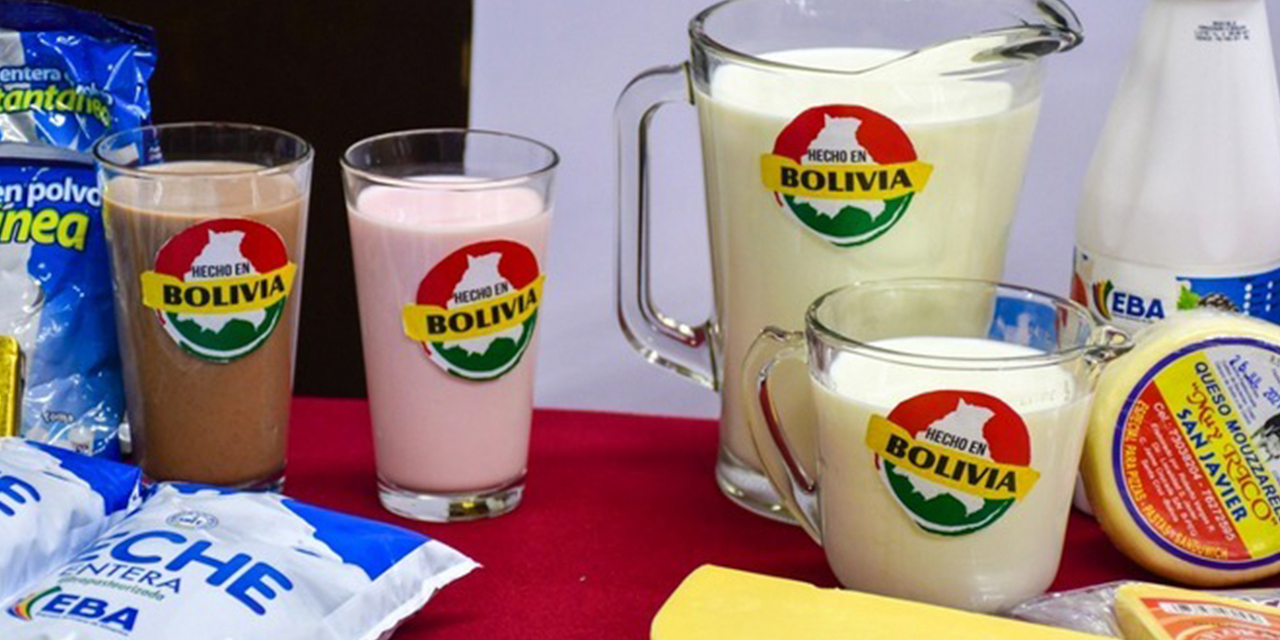 Productos lácteos ofertados en los supermercados de Emapa. Foto: RRSS