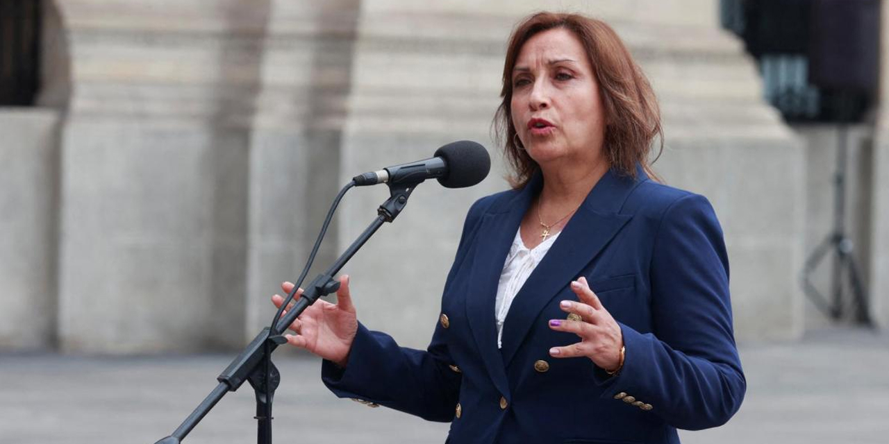 La mandataria de Perú Dina Boluarte.