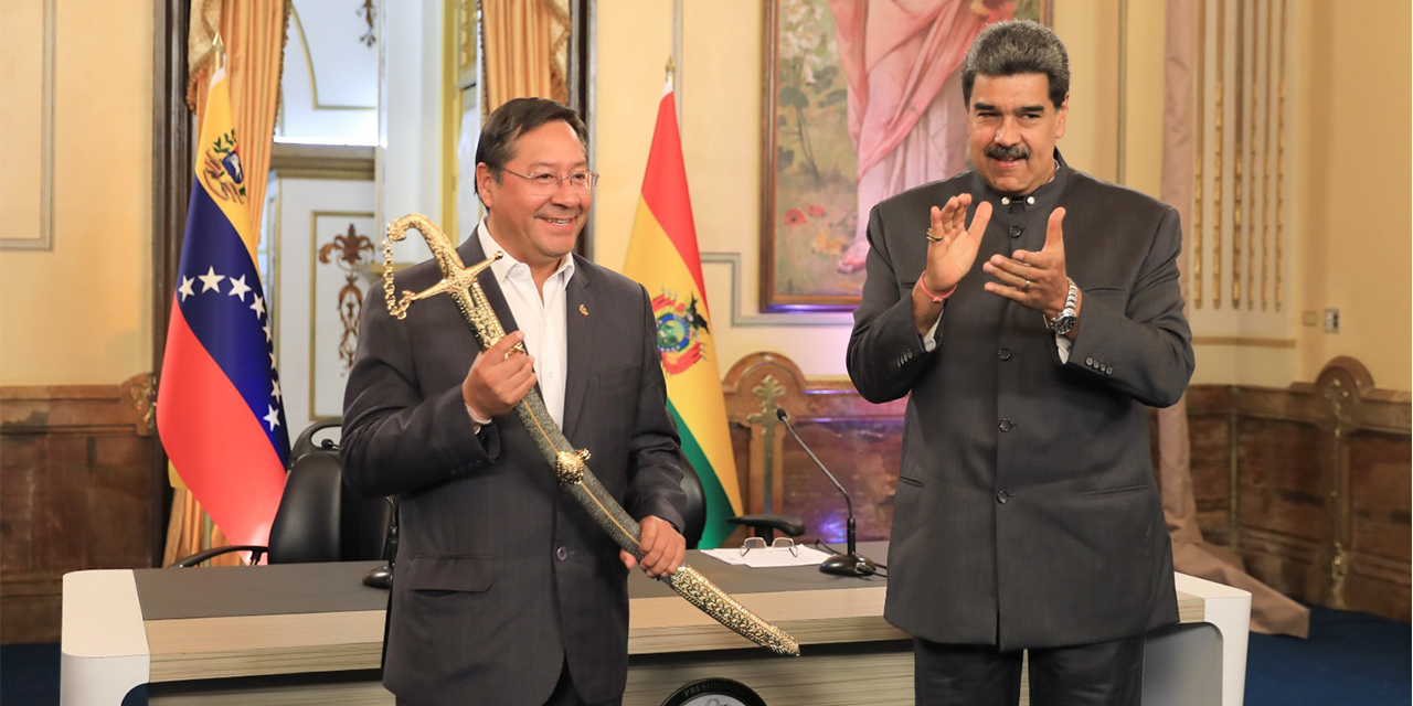 Los presidentes Nicolás Maduro, de Venezuela, y Luis Arce, de Bolivia. (Foto: Presidencia)
