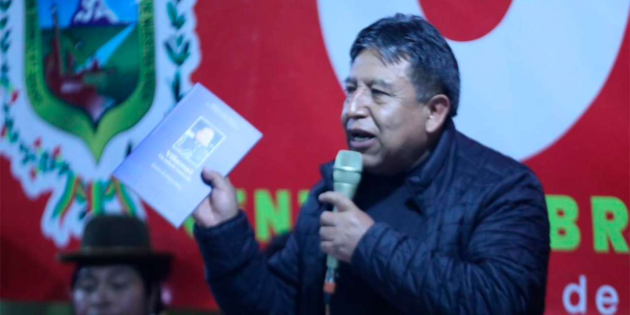 El vicepresidente David Choquehuanca en el acto de inauguración de la la escuela de líderes en El Alto. | Foto: VEP
