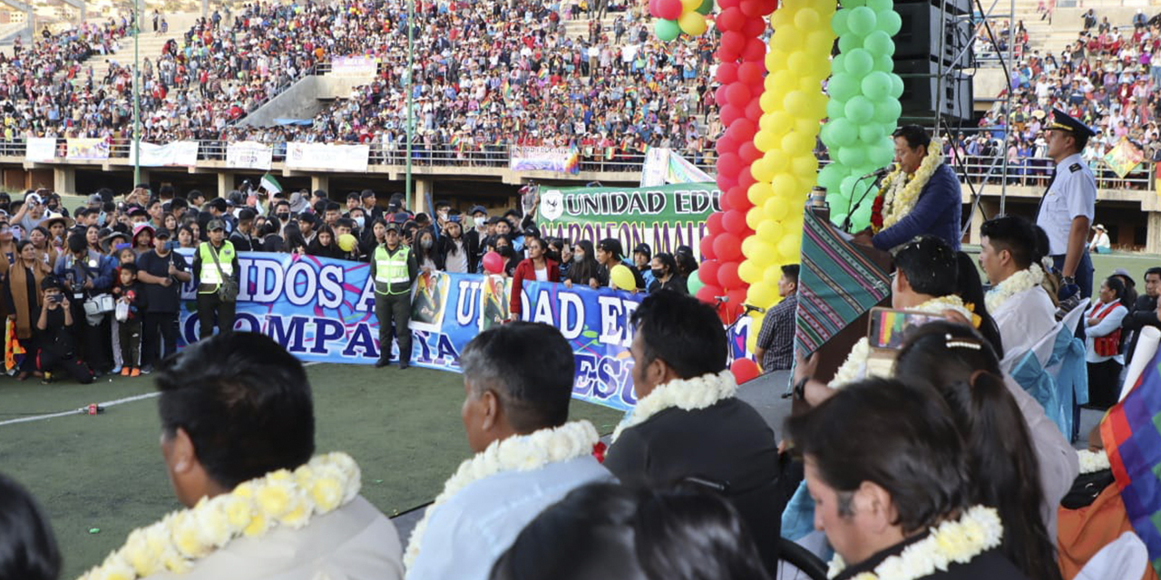 El mandatario Luis Arce en Cochabamba. (Foto: Presidencia)