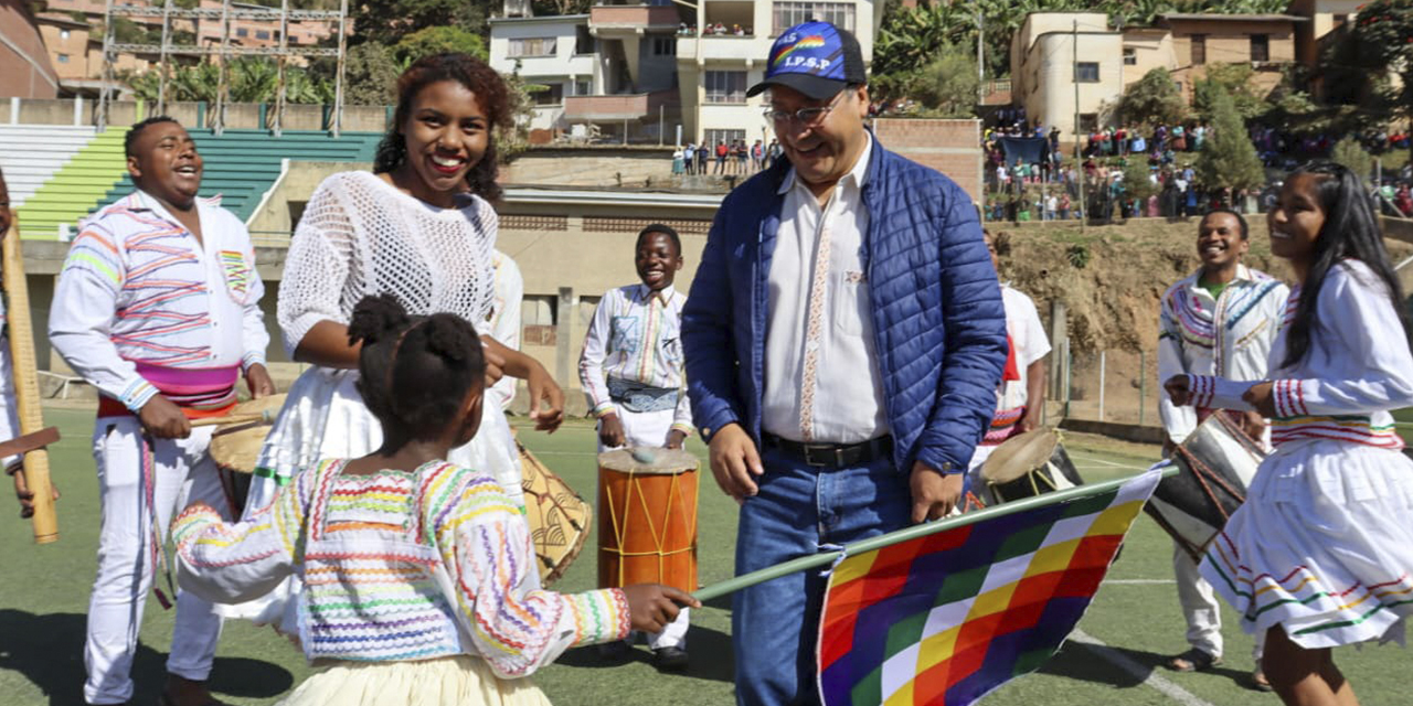 El mandatario Luis Arce en Coripata. (Foto: Presidencia)