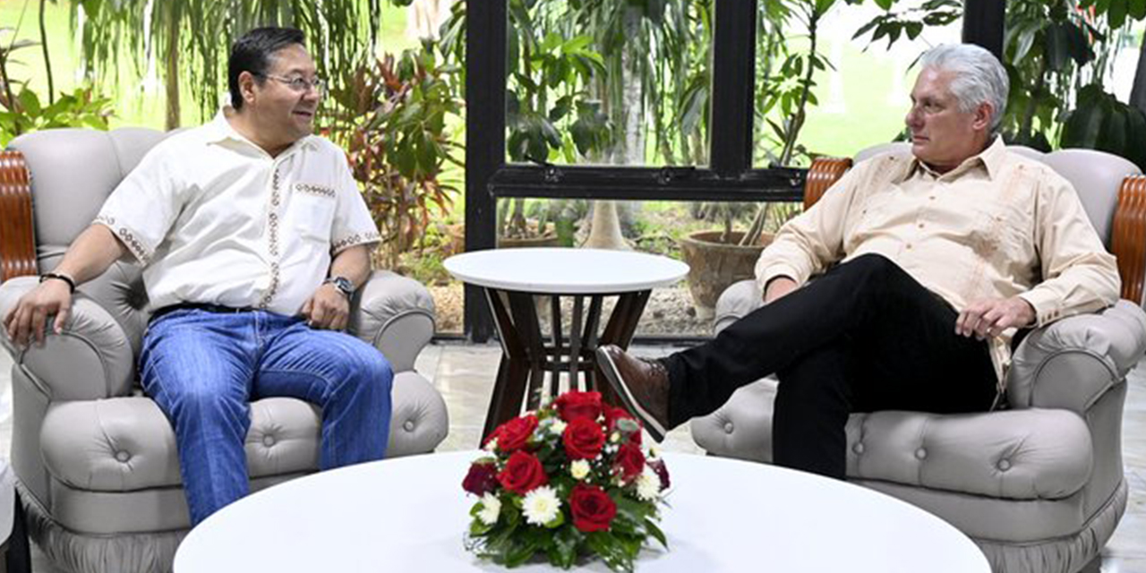 Los presidentes de Cuba y Bolivia, Miguel DíazCanel y Luis Arce, en su cita en La Habana. (Foto: Presidencia Cuba)