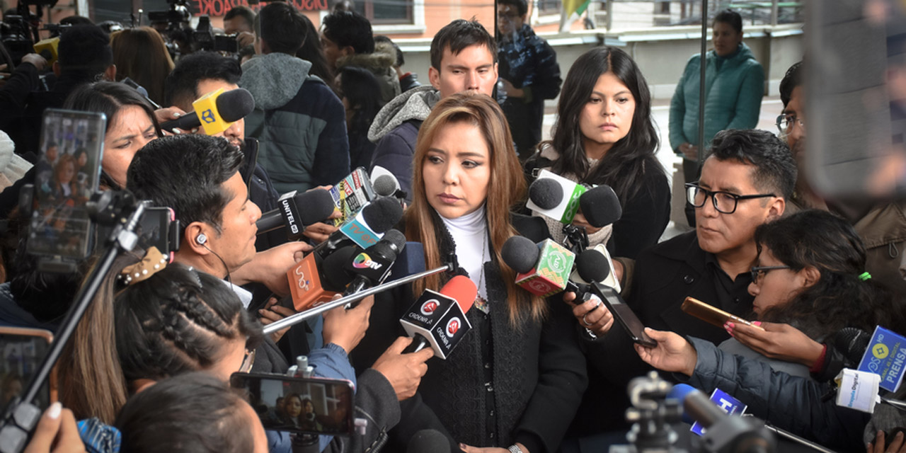La viceministra de Comunicación en conferencia de prensa. Foto: Vice Com