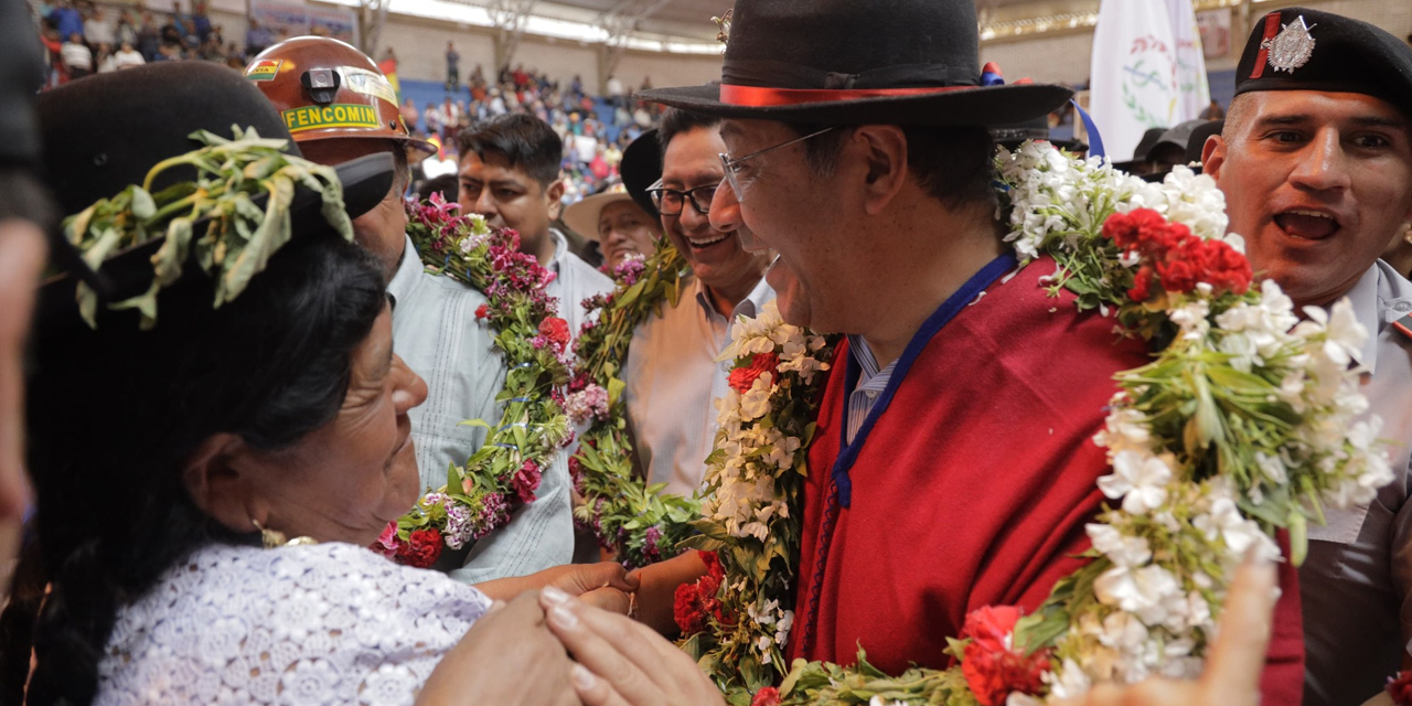 El presidente Luis Arce en Cotagaita. Foto: Bolivia Tv