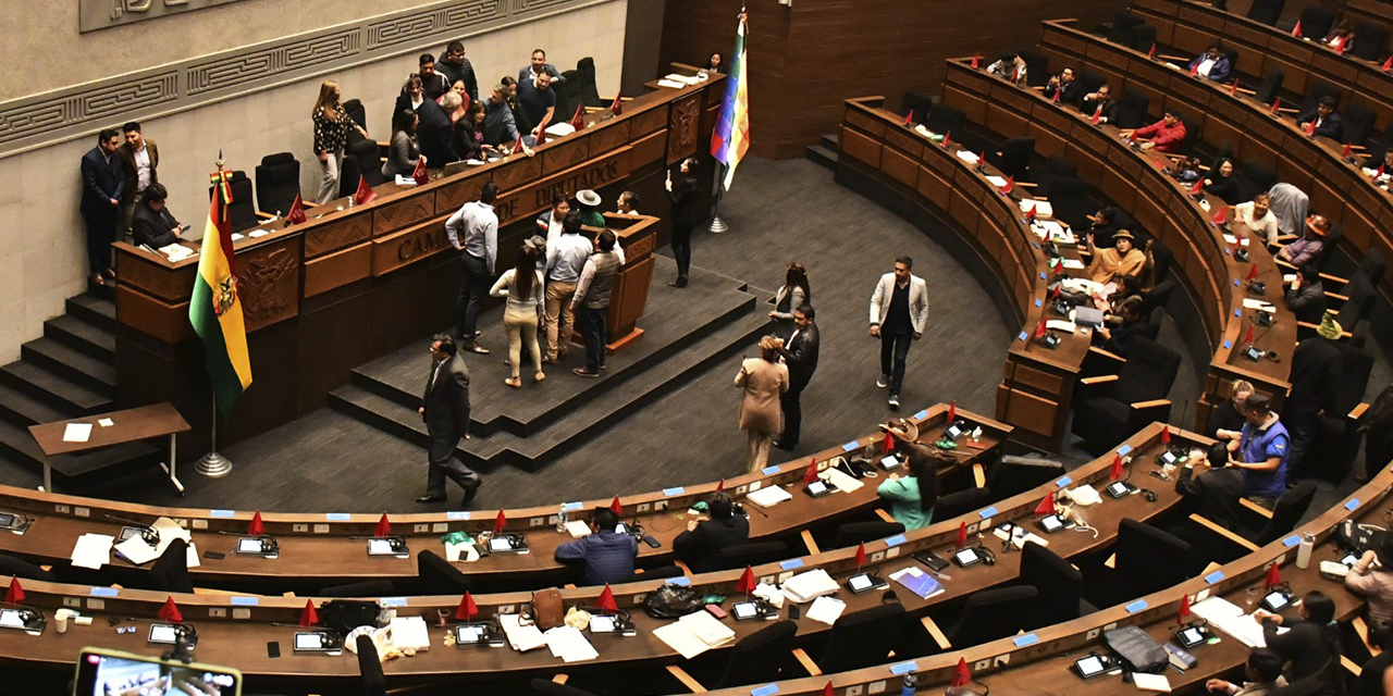 Disputas en la sesión de la Asamblea Legislativa Plurinacional.