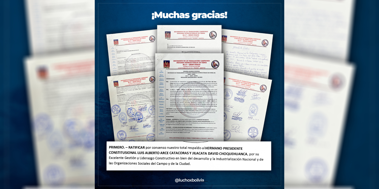 Arce agradece el respaldo de interculturales de Tarija y médicos de Potosí