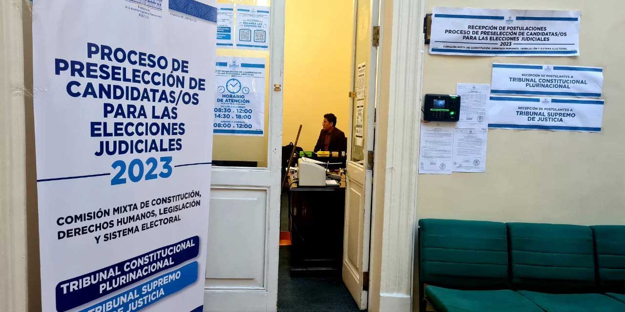 Letrero de las elecciones judiciales fallidas de 2023. FOTO: ALP