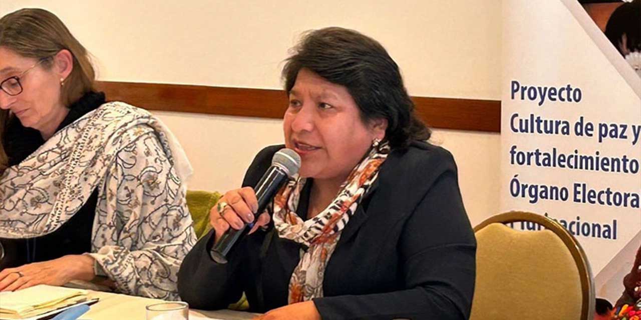 Dina Chuquimia, vocal del TSE. Foto: TSE