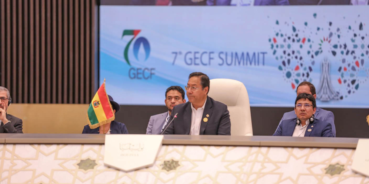 El presidente de Bolivia, Luis Arce, en la VII Cumbre del Foro de Países Exportadores de Gas (FPEG). Foto: Comunicación Presidencial