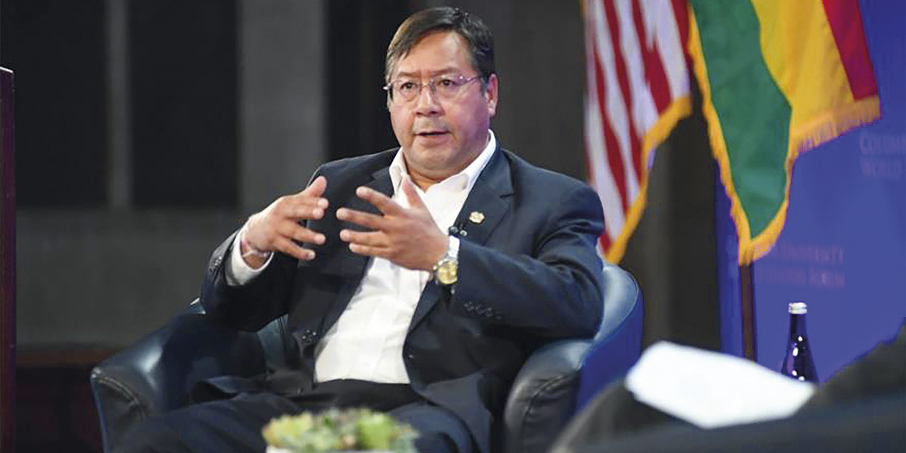El presidente Luis Arce en Nueva York, en septiembre de 2022, en una entrevista en el marco del 77 periodo de sesiones de la ONU.  | Foto: Presidencia Archivo